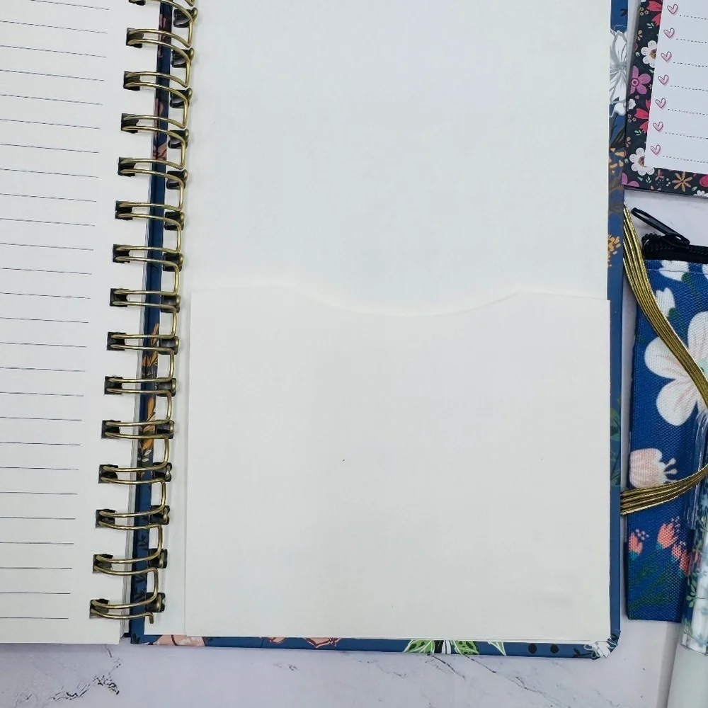 The Notebook Hardcover Floral Stationary Set Blue Floral Theme